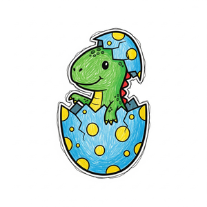 Adorable Baby Dinosaur Hatching from a Spotted Egg